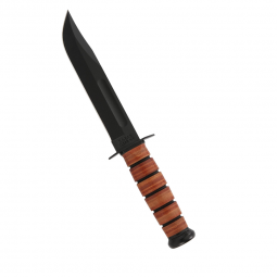 Ka-Bar USMC Straight Edge Knife - Brown - Fixed Blade - Kabar Knives